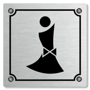 WC ženy, 118x118mm, stříbrná, Kansas